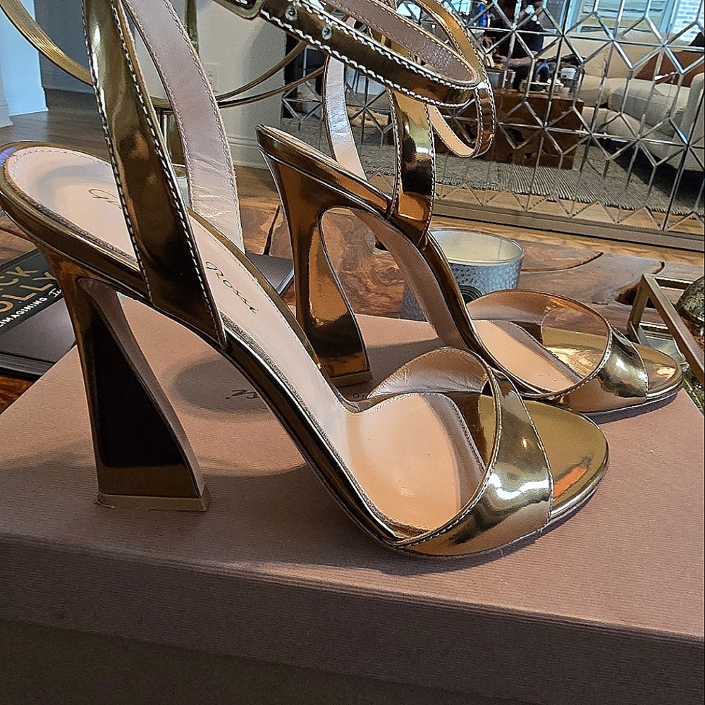 Gianvito Rossi gold strap heel